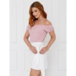 Saia Curta Envelope Transpassada Linho AMETISTA LINEN Branca