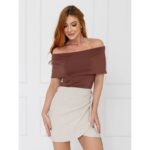 Saia Curta Envelope Transpassada Linho AMETISTA LINEN Cru