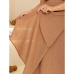 Saia Midi Envelope Transpassada Linho AURORA LINEN Mocha